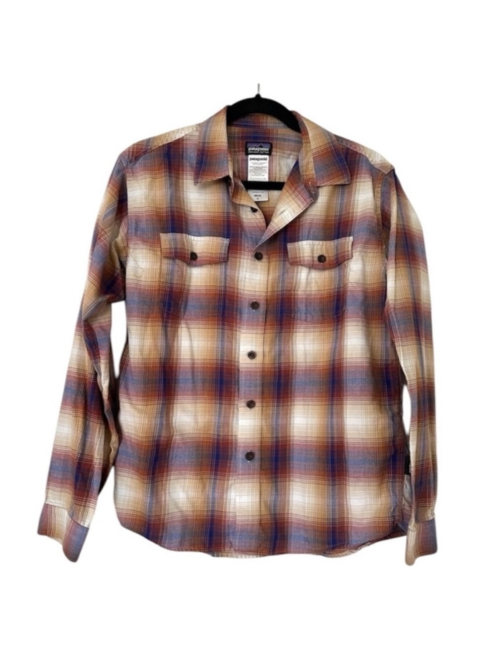 Patagonia Men’s Buckshot Plaid Button Down Shirt Small Organic Cotton